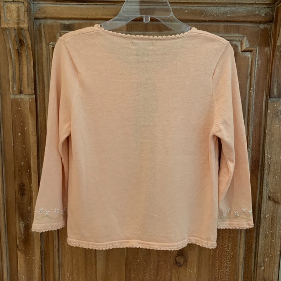 Frenchi Tie Up Embroidered Flower Cardigan Size S/M - Picture 9 of 10